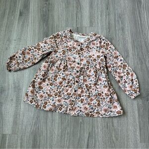 Max Studio Kids Floral Corduroy Dress  4T - Pink and Brown - Excellent Condition